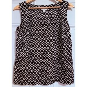 St. John Shell Top Geometric SZ *Petite Silk‎ Career Chic Luxury Under Blazer